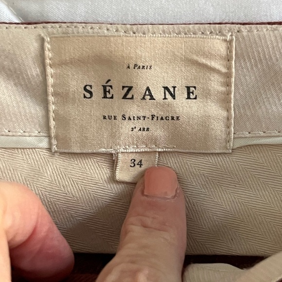 Sezane MARTIN CROP TROUSERS Green Sz 34/2 - Picture 6 of 6